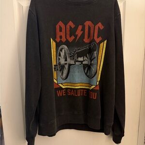 AC/DC Black and Red Graphic Crewneck Sweater